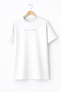 UNBOTHERED Tee - White/Gray Embroided